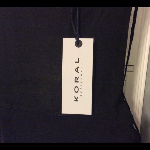 KORAL Activewear Black - Splice Crop Top - Picture 4 of 4