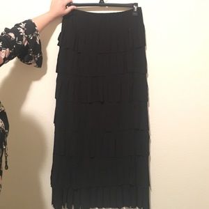 NWT fringe, layered, black skirt. Never worn.