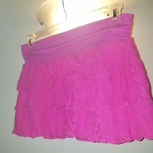 Hot pink lace skirt
