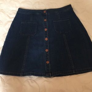 Denim Button-Up Skirt