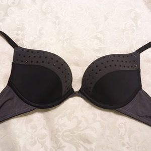 Black and gray Aerie rhinestone bra 32A