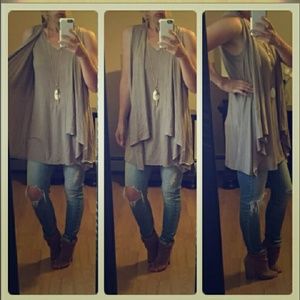 Layered attached tank and vest top