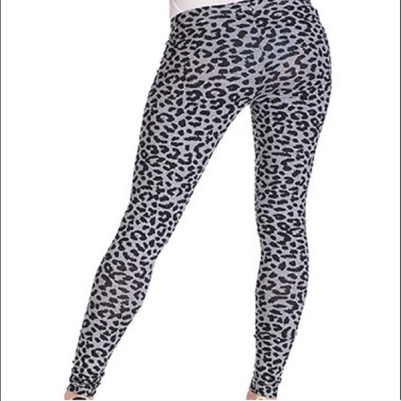 Gray and Black Cheetah Print Leggings