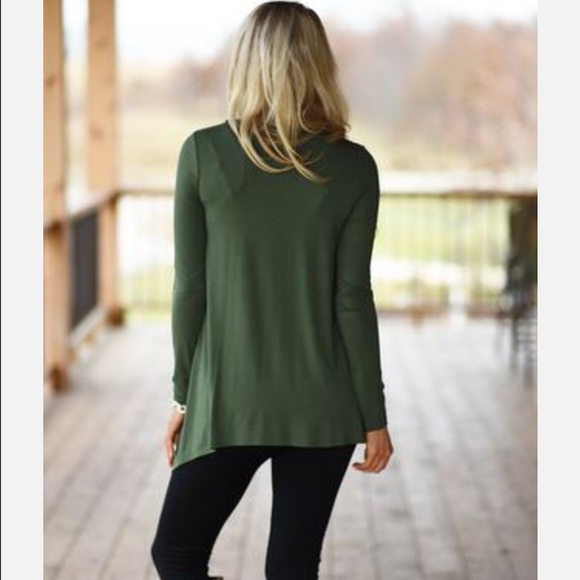 Olive side button tunic - Picture 3 of 4
