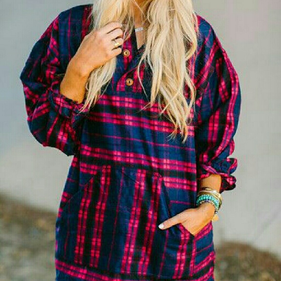 Sold Out! Plaid Flannel Hoodie - Picture 2 of 3