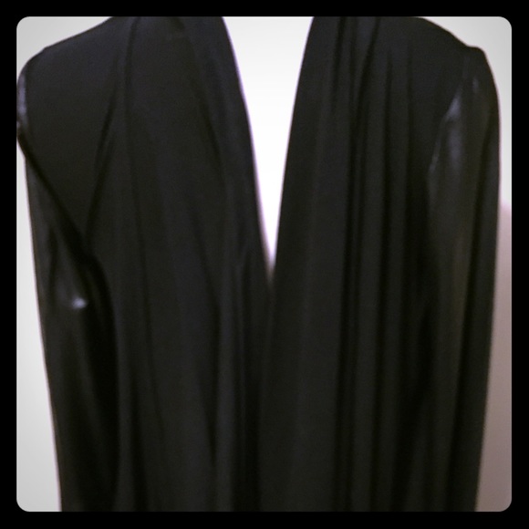 Jessica Simpson Faux leather sleeve blazer