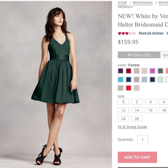 BRAND NEW! Emerald Green Halter - Vera Wang - Picture 2 of 4