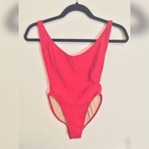American Apparel High-Cut One-Piece RED (S)