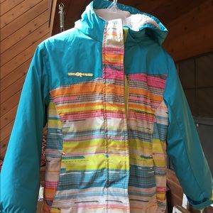 Girls snowboarding coat.