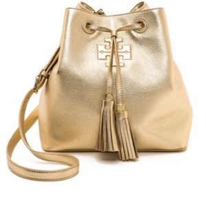 Tory Burch gold Thea bucket bag! Currently soldout