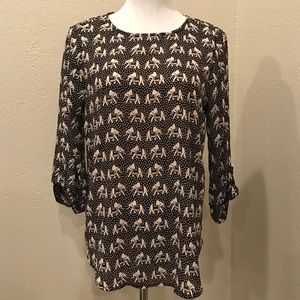 BNWT Pixley Ellie Elephant Print Blouse Size M