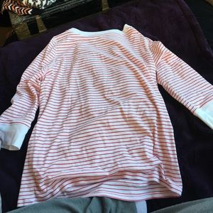 Red and white striped quarter sleeve
