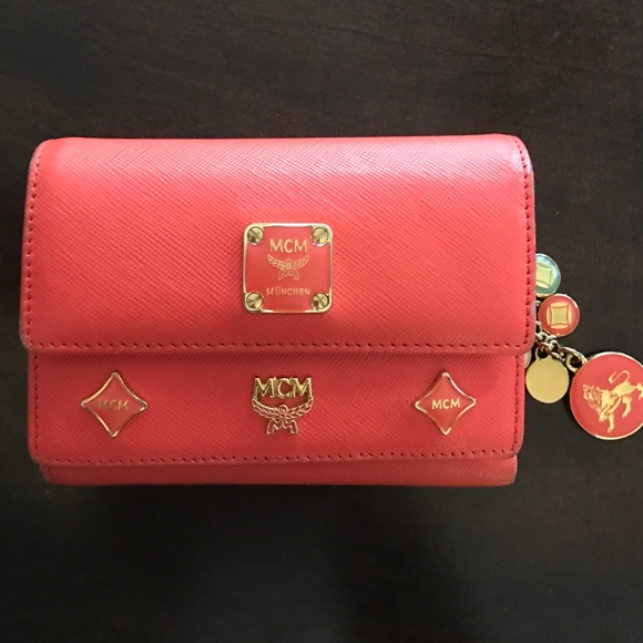 mcm orange wallet