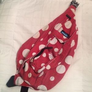 Red and White Polka Dotted Kavu Rope Bag