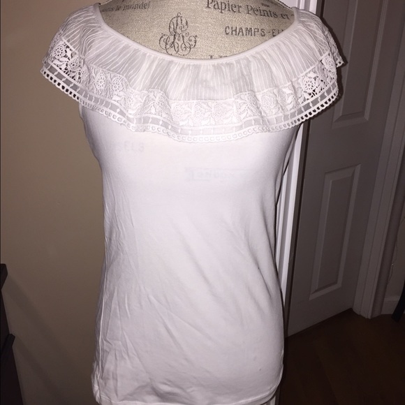 Lauren Ralph Lauren Tops - NWOT Lauren Ralph Lauren Lace Trim Boat Neck