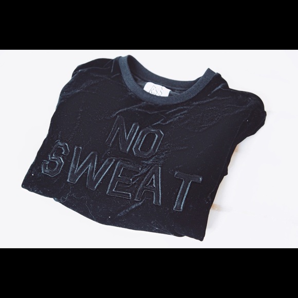 "No Sweat" velvet crewneck