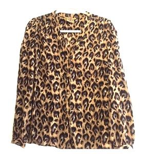 Leopard print silk Tory Burch top