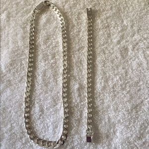 18in .925 silver necklace and bracelet