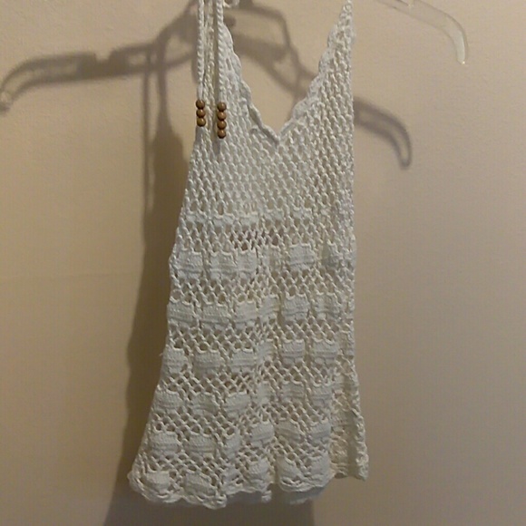 Crochet white halter top