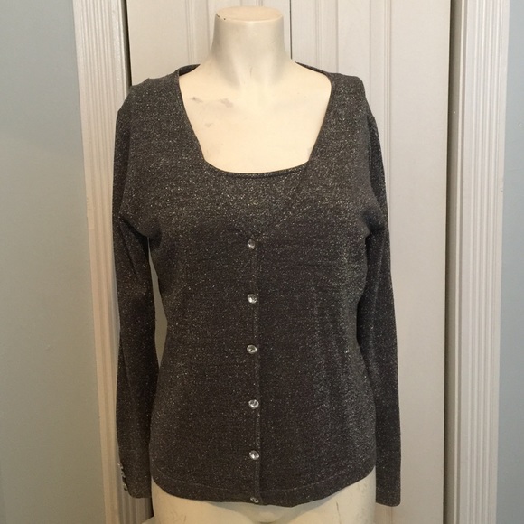 Sparkly shimmer cardigan set in silver