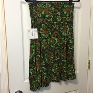 BNWT LuLaRoe Azure skirt, size M, green and brown