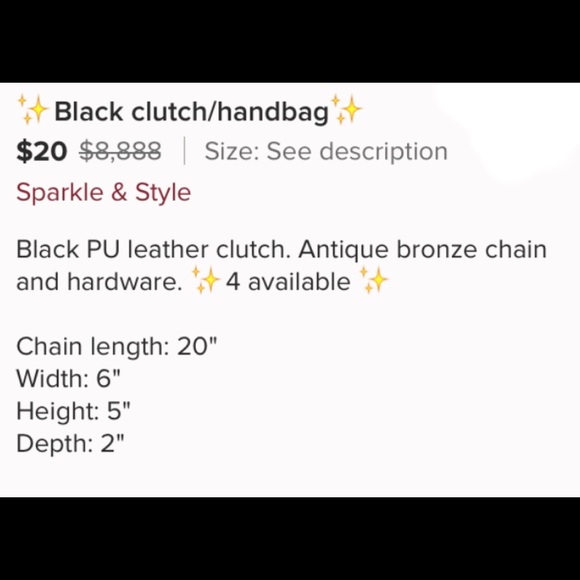 ✨Black clutch, handbag✨ - Picture 3 of 6