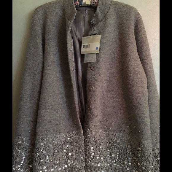 🎉HP🎉Liz Clairborne Grey Sweater Coat  M - NWT - Picture 2 of 4