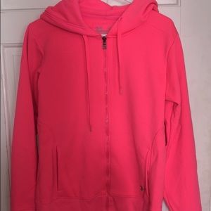 Pink under armour zip up jacket