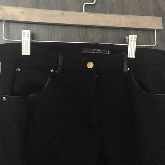 Zara Leather Trim Ponte Pants
