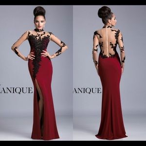 Dark Red and Black Prom Dress