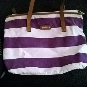 Jamberry Striped Canvas Bag