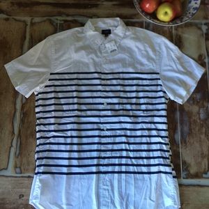 J crew shirt navy and white size med.