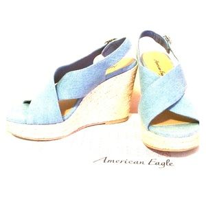 Brand new American Eagle Denim Wedges