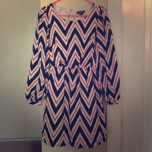 Chevron long sleeved dress