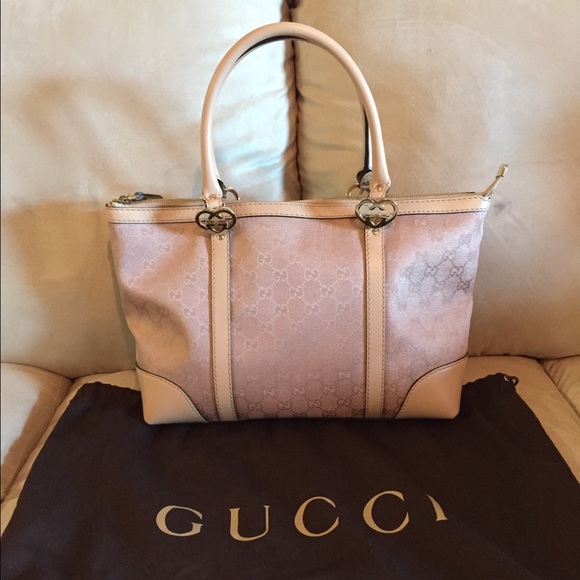 New authentic Gucci metallic pink tote bag