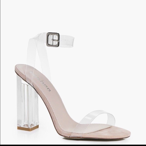 Brand new Perspex clear block heels.