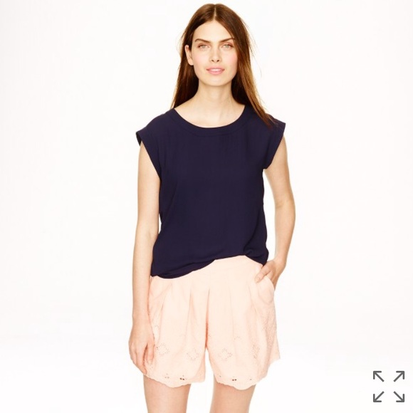 J. Crew Eyelet Shorts peach oran coral xsmall xs small 00 0 zero
