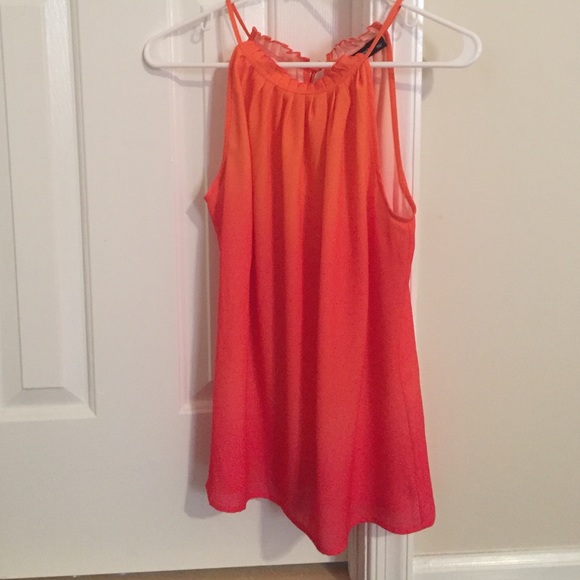 Light to dark coral blouse