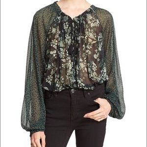 Free people sheer chiffon blouse