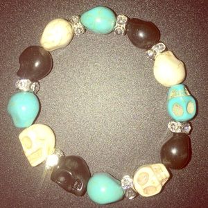 Diamond Skull Bracelet, PRICE DROP