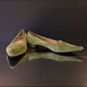 J. Crew Green Suede Princeton Penny Loafer