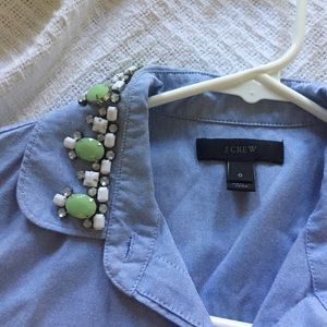 J. Crew Button Down with Rhinestone Collar