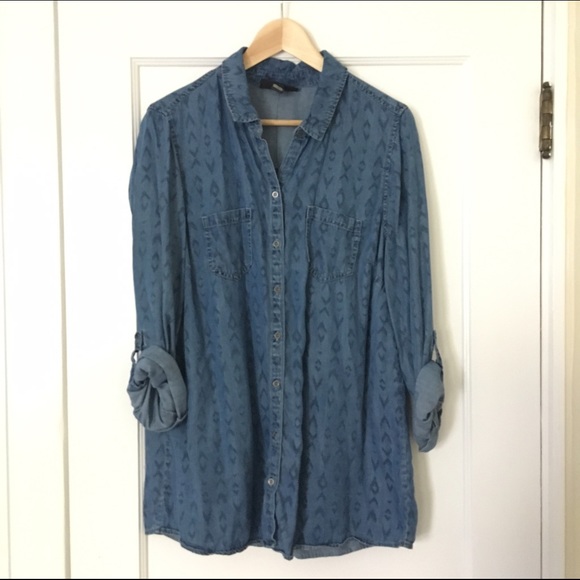 Wendy Bellisimo Maternity tencel/denim ikat tunic