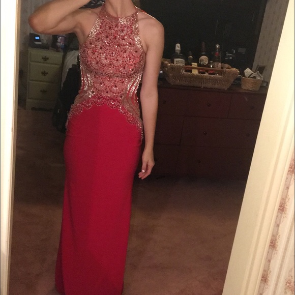 red sequined prom dress - Picture 1 of 4