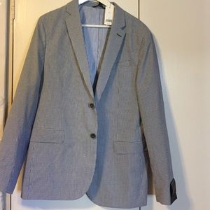 Men's Banana Republic White& Blue Checkered Blazer