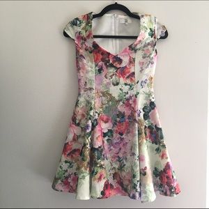 ASOS Petite Fit & Flare Skater Dress in Floral