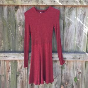 Pull&Bear red-burgundy sweater dress