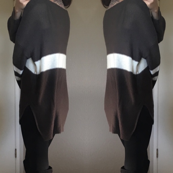 LAST S/M Charcoal Cream Varsity Wool Sweater - Picture 4 of 5