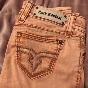 Women's Tan Rock Revival Jeans