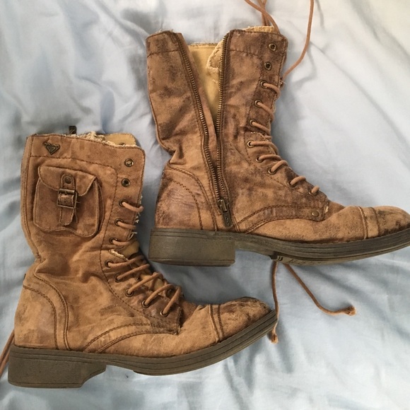 Roxy distressed combat boots